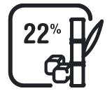 22% de sucre de canne