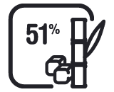 51% of cane sugar