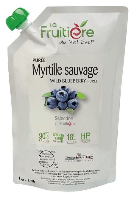 PURÉE DE MYRTILLE SAUVAGE 90% - La Fruitière du Val Evel