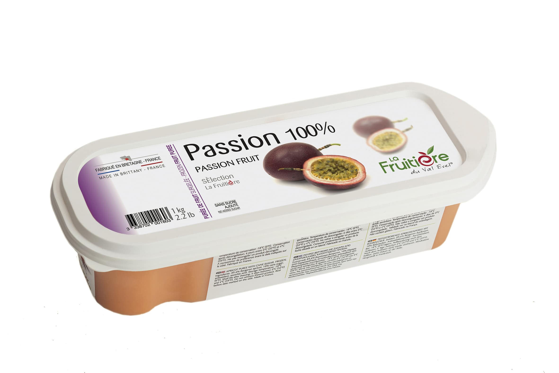 Puree de fruits de la passion / fruit de la passion, 12% sucre, Ponthier, 1  kg, sac