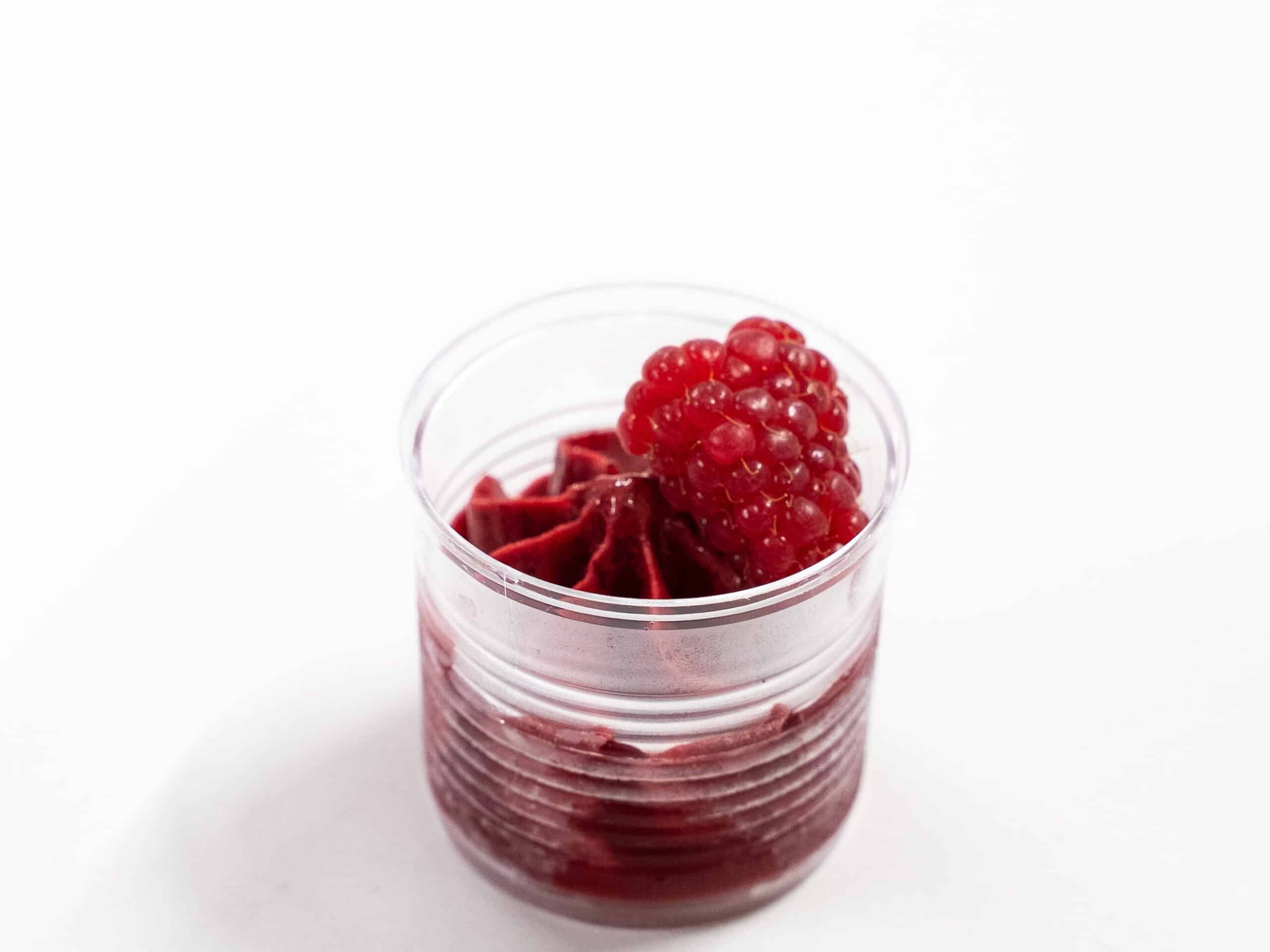 verrine glacée cassis framboise La Fruitière du Val Evel